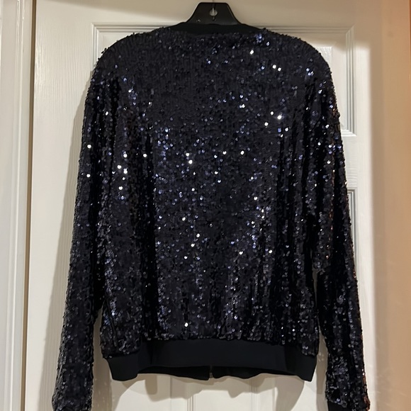 NEW Aqua for Bloomingdale’s  Sequin Bomber Jacket - Picture 4 of 5